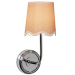 Coastal Living Ariel Wall Sconce - Polished Nickel / Natural Linen