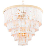 Waterfall Chandelier - Brass / White