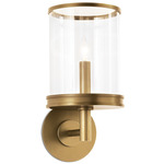 Adria Wall Sconce - Natural Brass / Clear