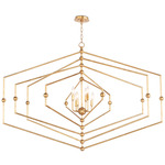 Southern Living Selena Hexagon Chandelier - Gold Leaf