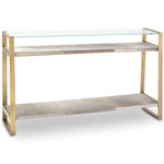 Andres Console Table - Brass / Grey Hide