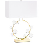 Bijou Ring Table Lamp - Polished Brass / White