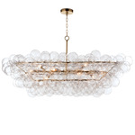 Bubbles Linear Chandelier - Natural Brass / Clear