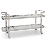 Carter Bar Cart - Polished Stainless Steel / Clear