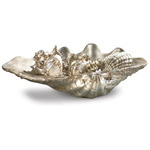 Decorative Clam Shell - Silver Leaf