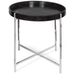 Derby Tray Table - Polished Nickel / Black