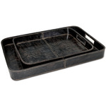 Derby Rectangle Serving Tray Set - Black