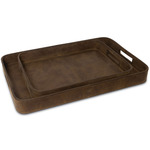 Derby Rectangle Serving Tray Set - Brown