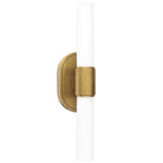 Dixon Double Wall Sconce - Natural Brass / Opal White