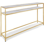 Echelon Console Table - Natural Brass / White