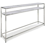 Echelon Console Table - Polished Nickel / White
