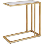 Echelon Sofa Hugger Table - Natural Brass / White