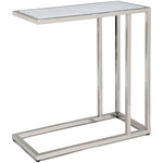 Echelon Sofa Hugger Table - Polished Nickel / White