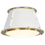 French Maid Ceiling Light - Natural Brass / White