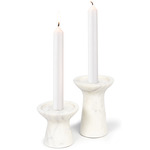 Klein Candleholder Set - White Marble