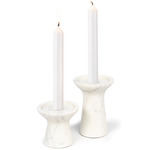 Klein Candleholder Set - White Marble