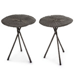 Lotus Side Table - Set of 2 - Dark Nickel