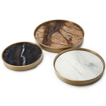 Mixer Serving Tray - Set of 3 - Natural Brass / Multicolor