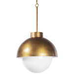 Montreux Pendant - Natural Brass / White