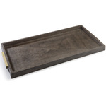 Faux Shagreen Boutique Tray - Brown / Brass