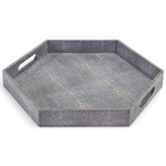 Faux Shagreen Hex Tray - Charcoal