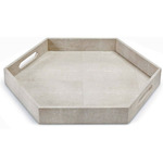 Faux Shagreen Hex Tray - Ivory Cream