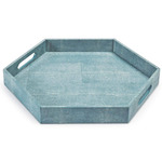 Faux Shagreen Hex Tray - Turquoise