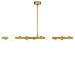 Styx Linear Chandelier - Natural Brass / Alabaster