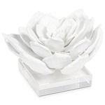 Succulent Sculpture - White / Crystal
