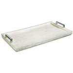 White Bone and Nickel Tray - Bone Tile / Polished Nickel