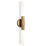 Wick Dual Wall Sconce - Natural Brass / Frosted