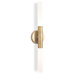 Wick Dual Wall Sconce - Natural Brass / Frosted