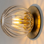 Pulsar Wall Sconce - Lacquered Burnished Brass / Dries Ribbon