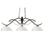 Phoenix Linear Pendant with Dome Glass Shade - Bronze / Matte Opal