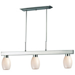 Cobalt 131 Linear Multi Light Chandelier - Brushed Nickel / White