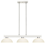 Cobalt Linear Dome Chandelier - Brushed Nickel / Matte Opal