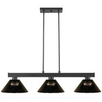 Cobalt Linear Acrylic Cone Shade Chandelier - Matte Black / Smoke