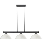 Cobalt Linear Dome Chandelier - Matte Black / Matte Opal