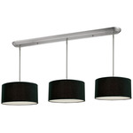 Albion Linear Multi Light Chandelier - Brushed Nickel / Black Linen