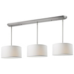 Albion Linear Multi Light Chandelier - Brushed Nickel / White Linen