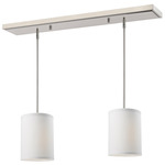 Albion Linear Slim Multi Light Pendant - Brushed Nickel / White Linen