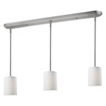 Albion Linear Slim Multi Light Pendant - Brushed Nickel / White Linen