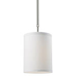 Albion Mini Pendant - Brushed Nickel / White Linen