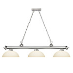 Cordon Linear Pendant with Dome Glass Shade - Brushed Nickel / Matte Opal