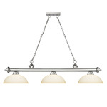 Cordon Linear Pendant with Dome Glass Shade - Brushed Nickel / Matte Opal