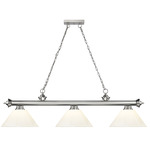 Cordon Linear Pendant with Cone Acrylic Shade - Brushed Nickel / White