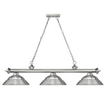 Cordon Linear Pendant with Stepped Metal Shade - Brushed Nickel / Brushed Nickel