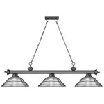 Cordon Linear Pendant with Stepped Metal Shade - Bronze Plate / Brushed Nickel / Brushed Nickel