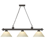 Cordon Linear Pendant with Cone Glass Shade  - Bronze / Golden Mottle
