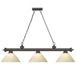 Cordon Linear Pendant with Cone Glass Shade - Bronze / Golden Mottle